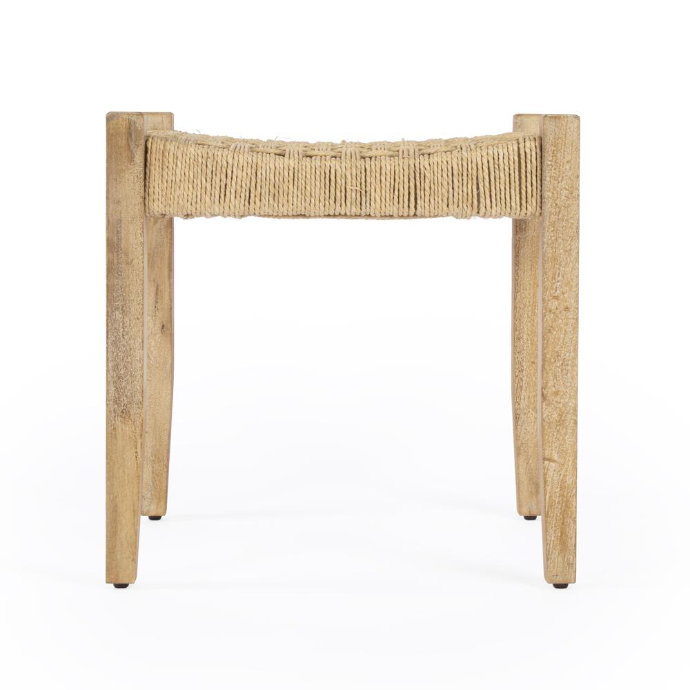 Garner Woven Jute Accent Stool, Natural. Picture 4