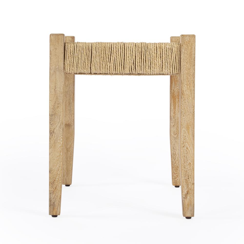 Garner Woven Jute Accent Stool, Natural. Picture 5