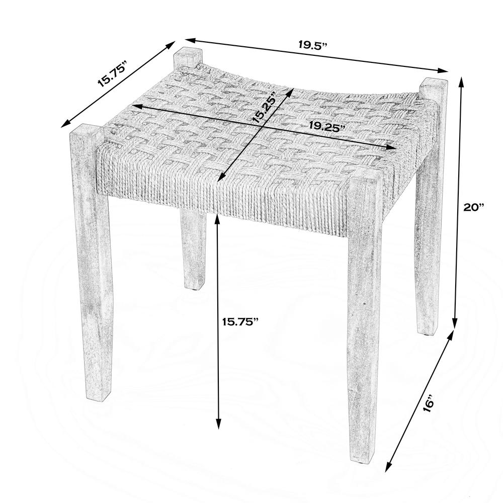 Garner Woven Jute Accent Stool, Natural. Picture 7