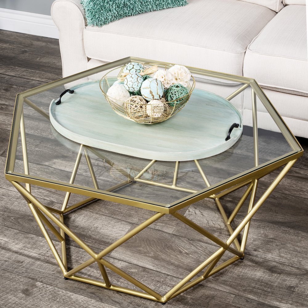 Dubois Solid Wood Serving Tray, Green. Picture 7