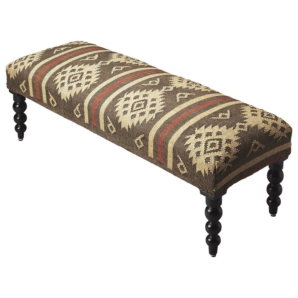 Navajo Jute Upholstered 48"W Bench, Assorted. Picture 1