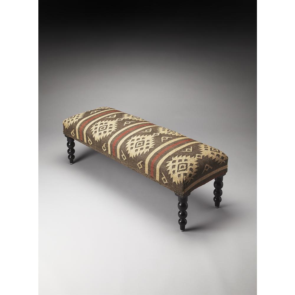 Navajo Jute Upholstered 48"W Bench, Assorted. Picture 2