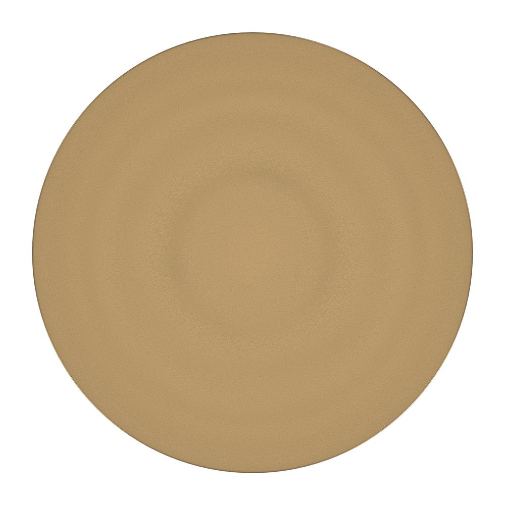 Darien Round Pedestal 10"W Side Table, Gold. Picture 2