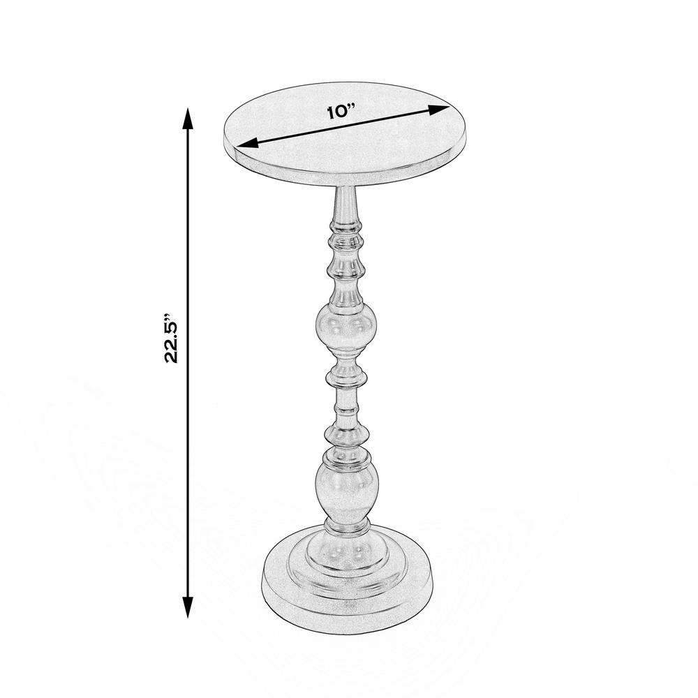 Darien Round Pedestal 10"W Side Table, Bronze. Picture 5
