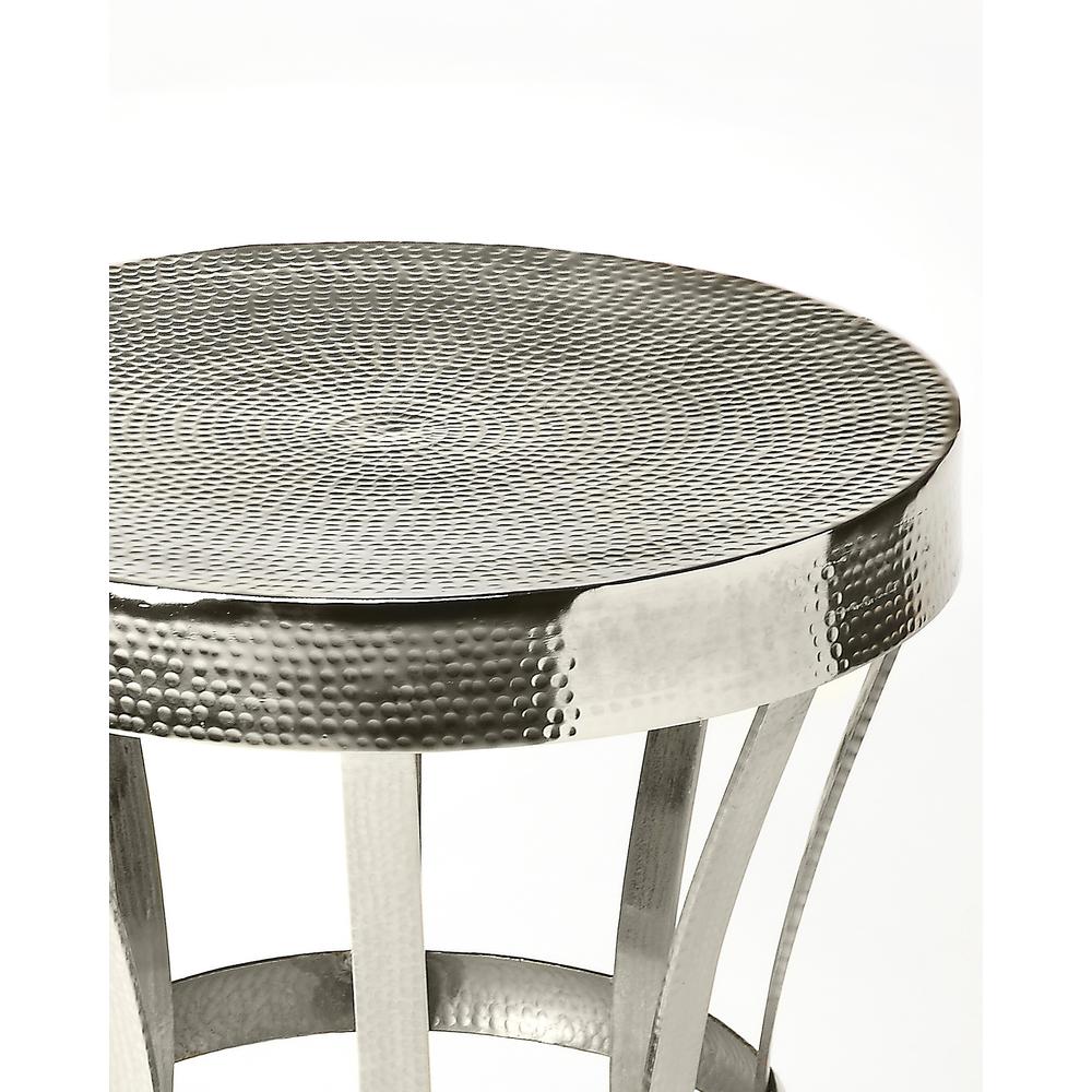 Broussard Industrial Chic Side Table, Silver. Picture 2