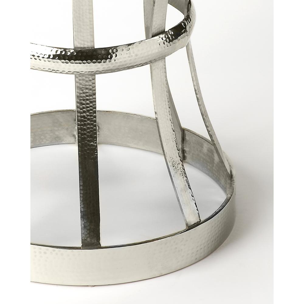 Broussard Industrial Chic Side Table, Silver. Picture 3