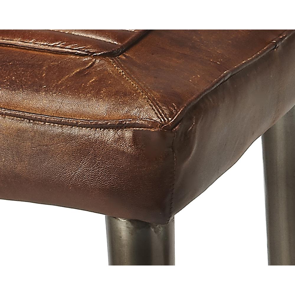 Maxwell 32" Backless Leather Bar Stool, Dark Brown. Picture 4