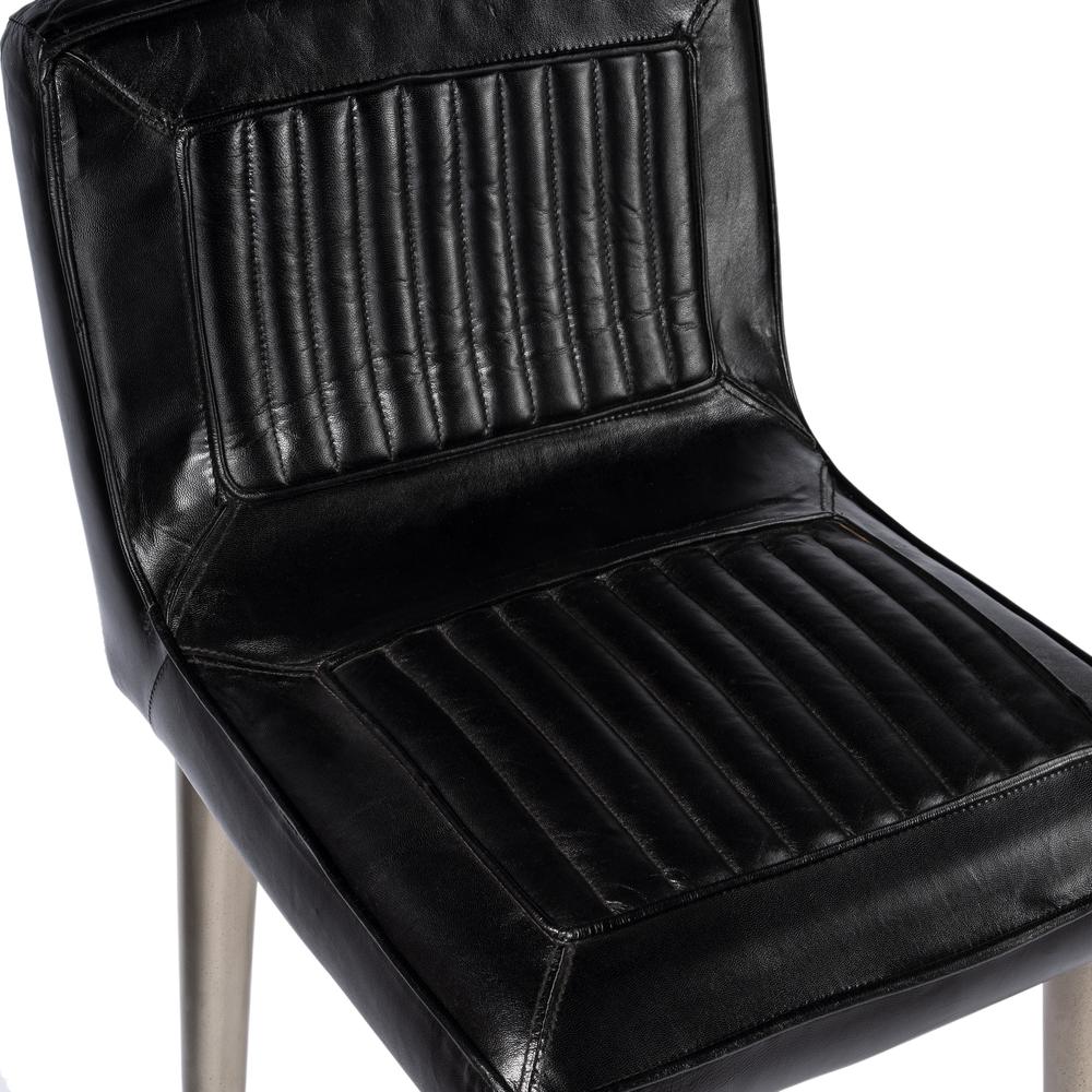 Maxwell Leather 32.5" Bar Stool, Black. Picture 8