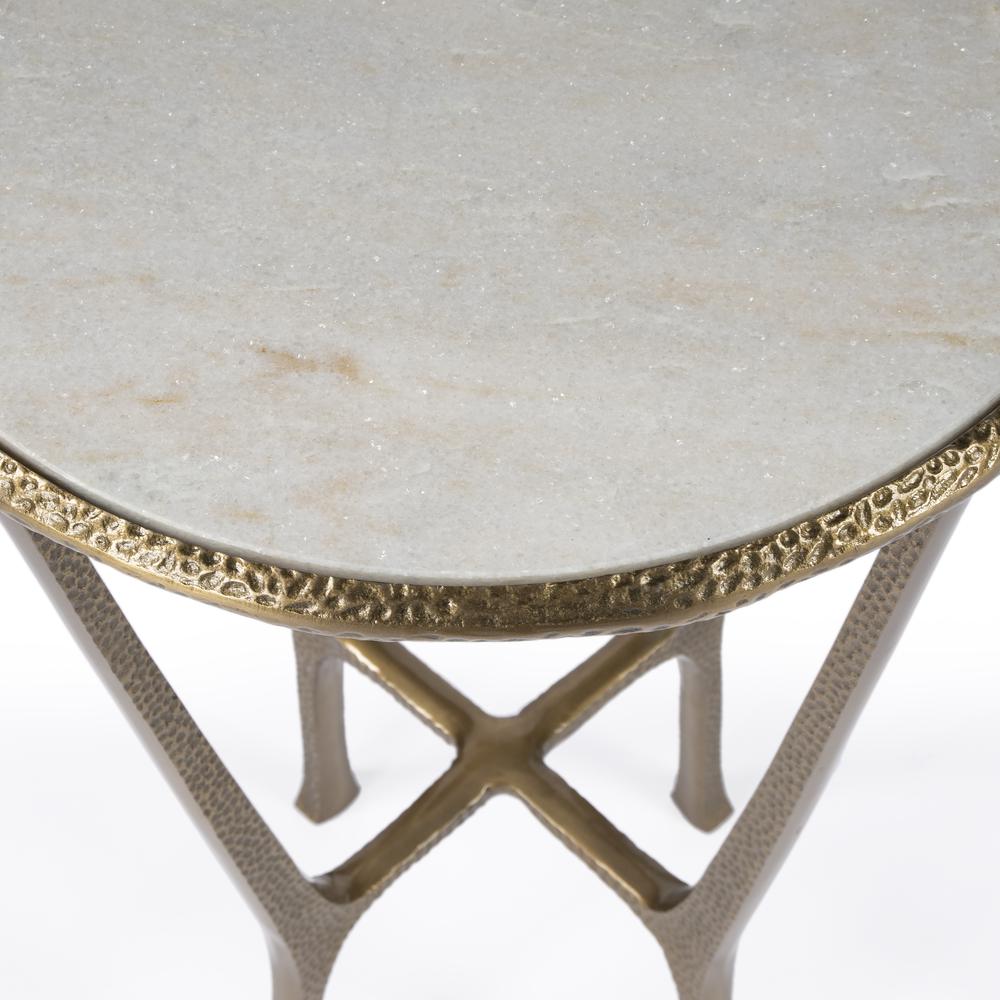 Switlania Marble Side Table, Gold. Picture 6