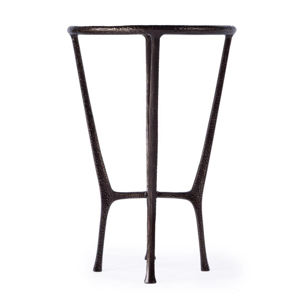 Lania Outdoor Marble Side Table, Bronze. Picture 4