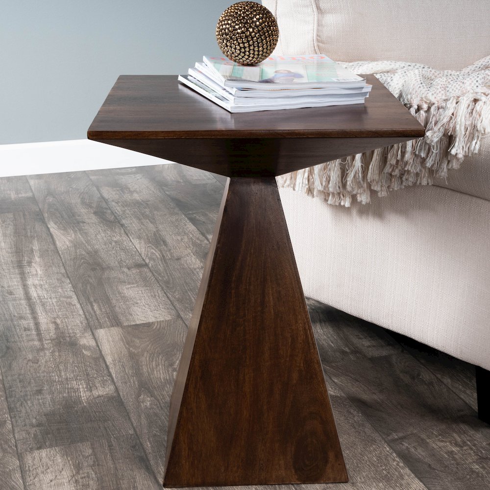 Titus Modern End Table, Dark Brown. Picture 10