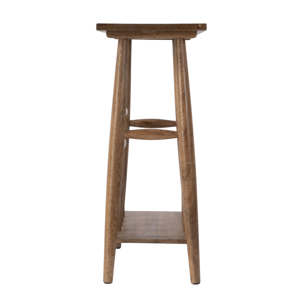 Bowen 20 in. W Rectangular Solid Wood Side Table with Magazine Holder, Natural. Picture 4