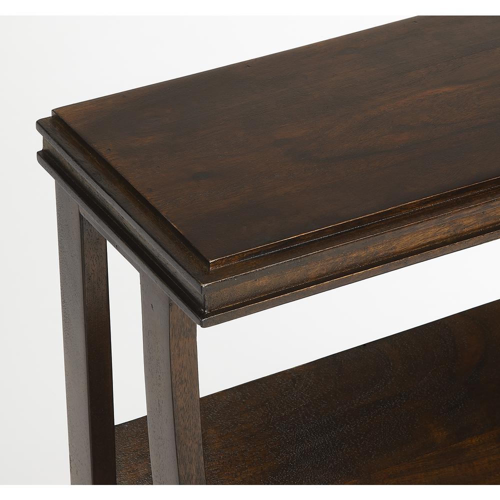 Pascal Wood Book Side Table, Dark Brown. Picture 2