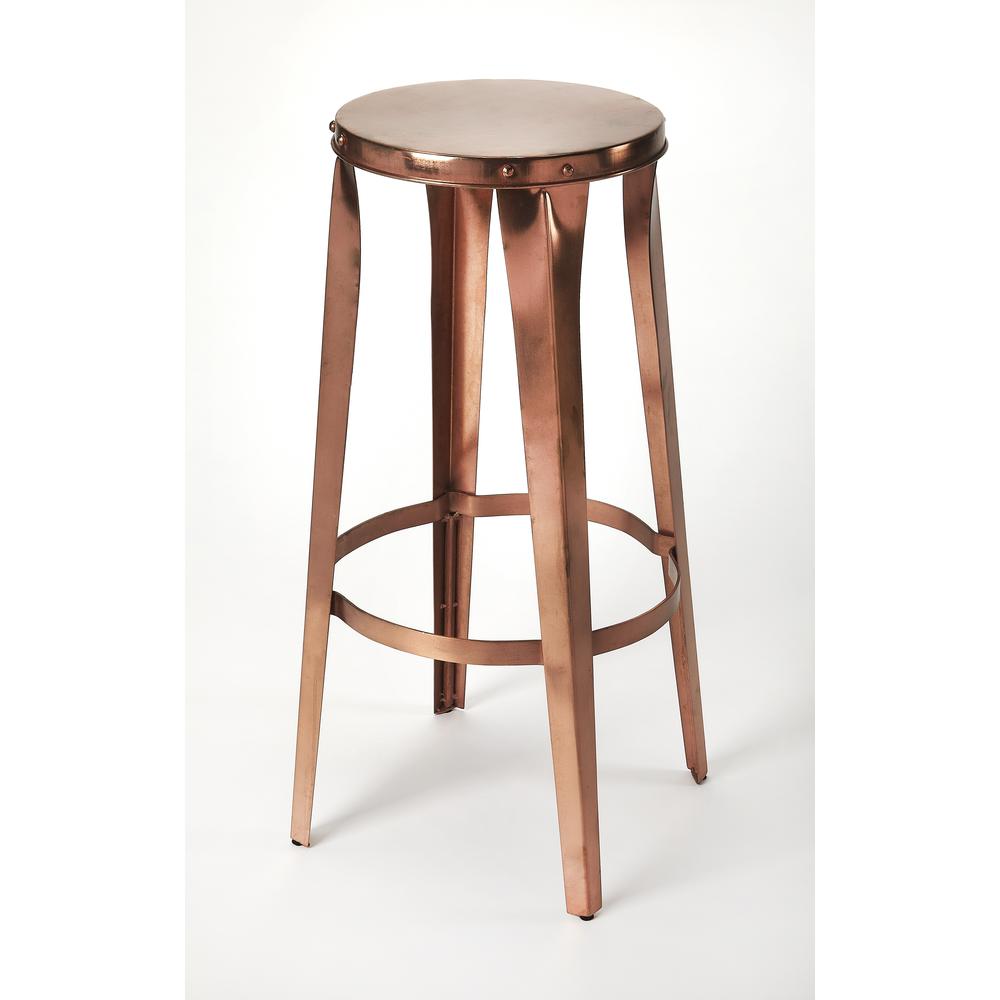 Ulrich Copper Backless 30" Bar Stool, Copper. Picture 1