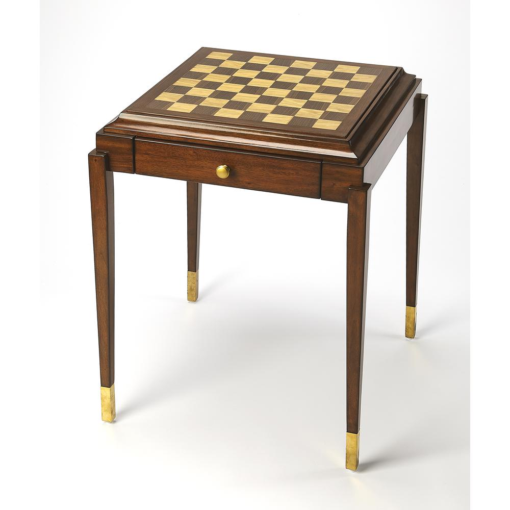 Adrian Game Table, Medium Brown. Picture 1