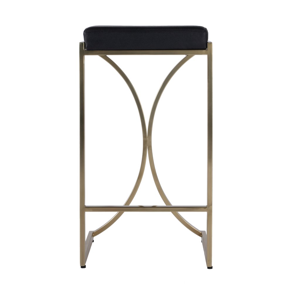 Natalya 25.5 in. Seat Height Square Upholstered and Metal Backless Counter Stool with Footrest. Picture 3