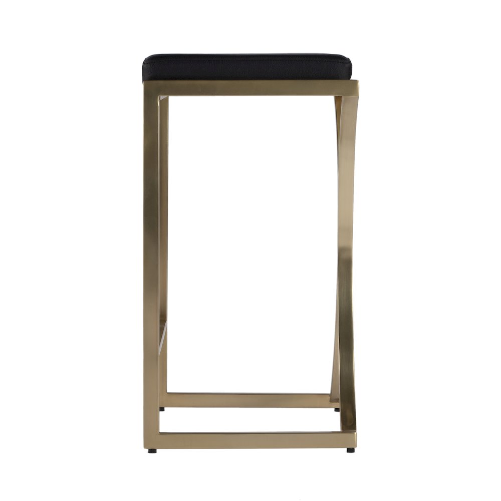 Natalya 25.5 in. Seat Height Square Upholstered and Metal Backless Counter Stool with Footrest. Picture 4