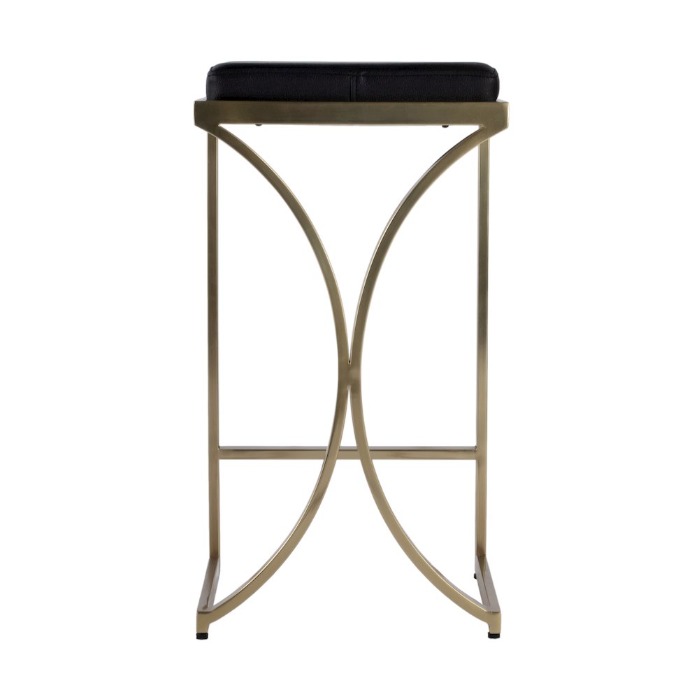 Natalya 25.5 in. Seat Height Square Upholstered and Metal Backless Counter Stool with Footrest. Picture 5