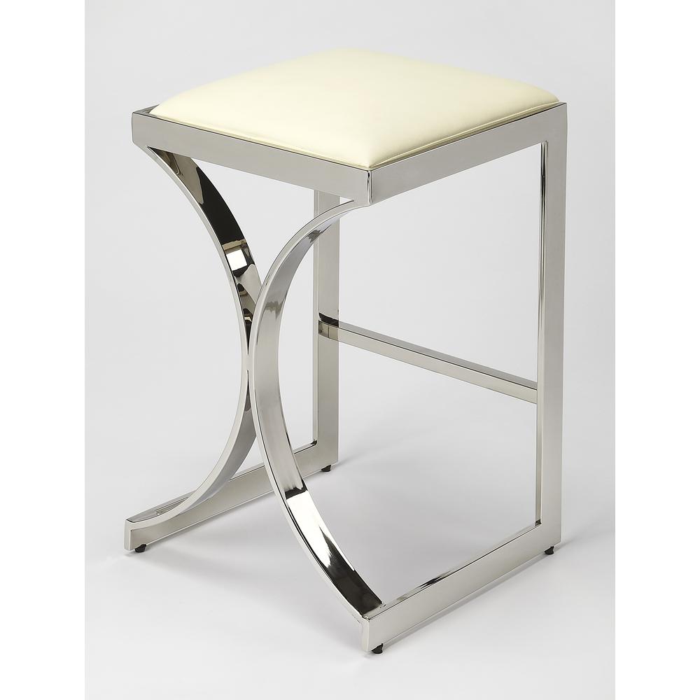 Natalya 24" Counter Stool, Silver. Picture 2