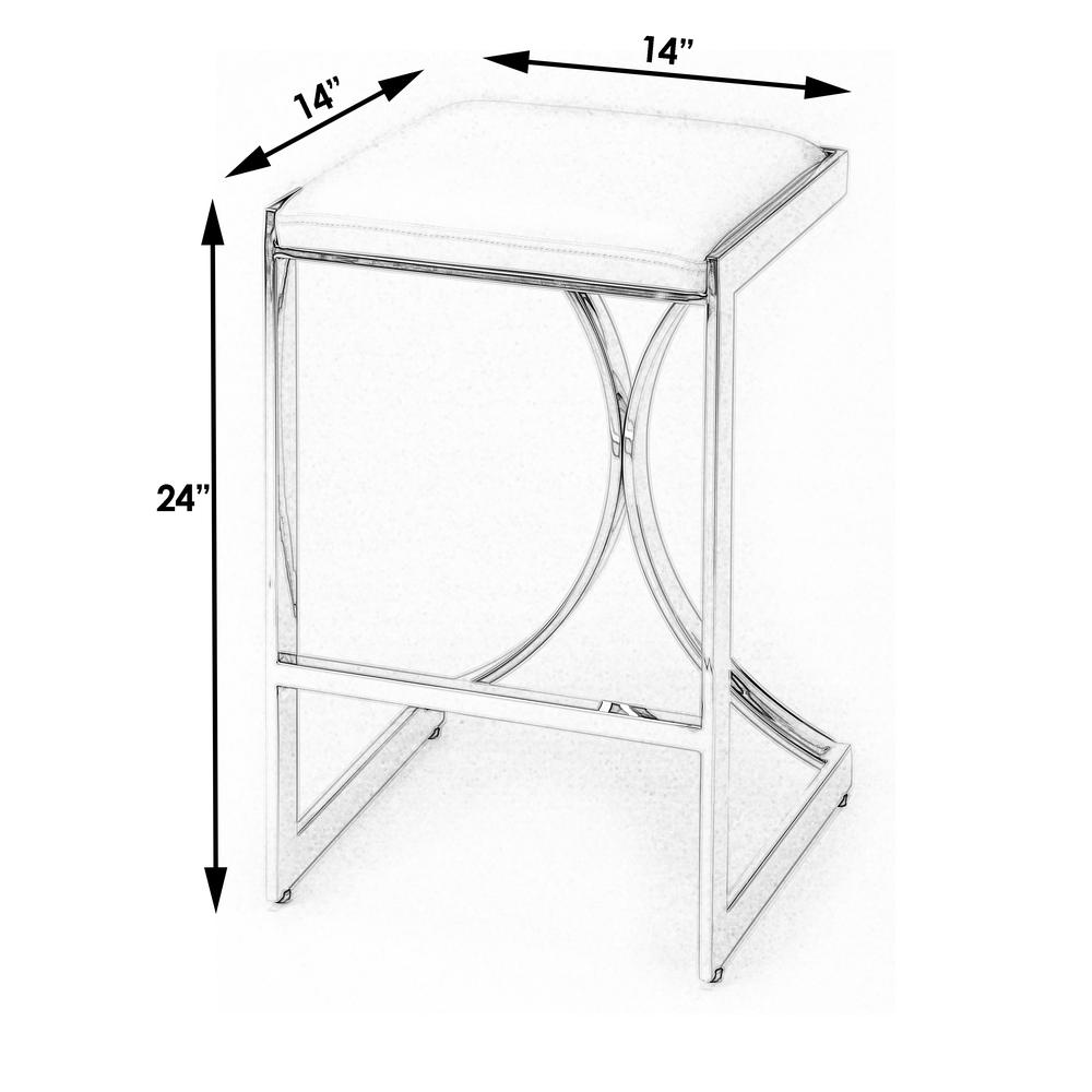 Natalya 24" Counter Stool, Silver. Picture 5