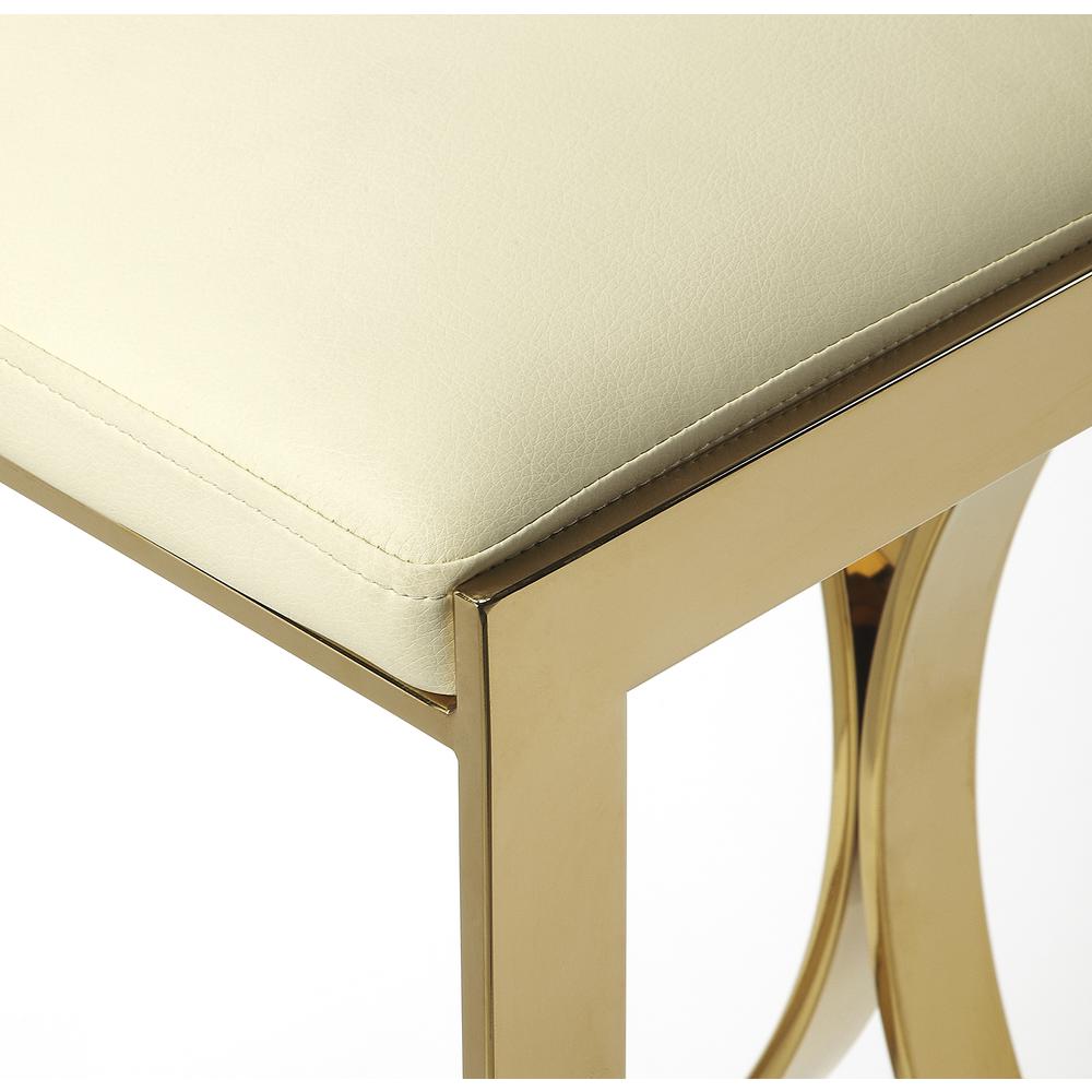 Natalya 25.5 in. Seat Height Square Upholstered and Metal Backless Counter Stool with Footrest. Picture 4