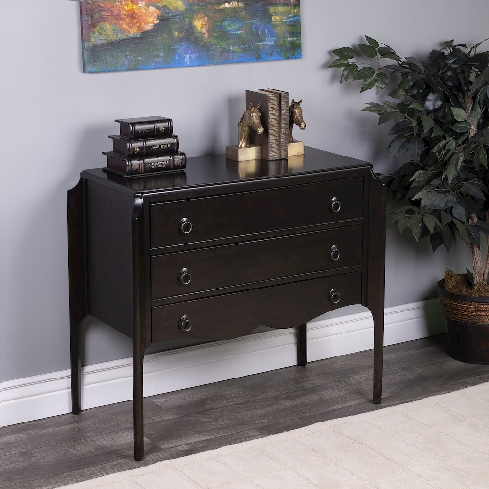 Wilshire 3 Drawer Chest, Dark Brown. Picture 2