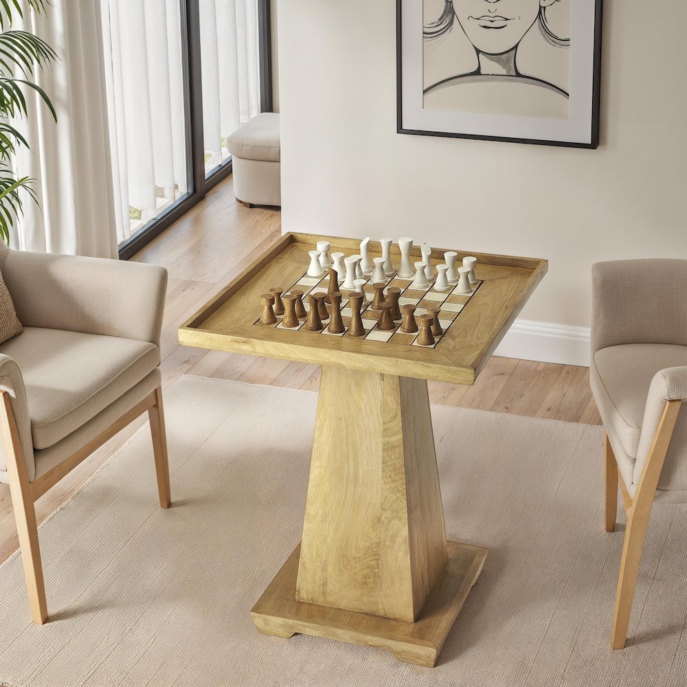 Levon Game Table, Light Brown. Picture 6