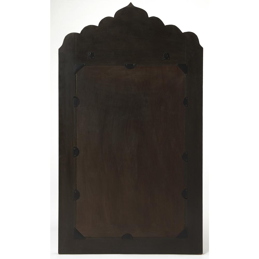 Vivienne Wood & Bone Inlay Wall Mirrored, Light Brown. Picture 3