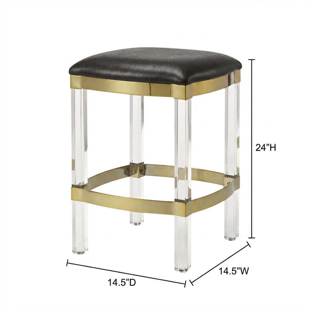 Leather Upholstered Counter Stool, Modern Contemporary Bar Kitchen Chair. Picture 4