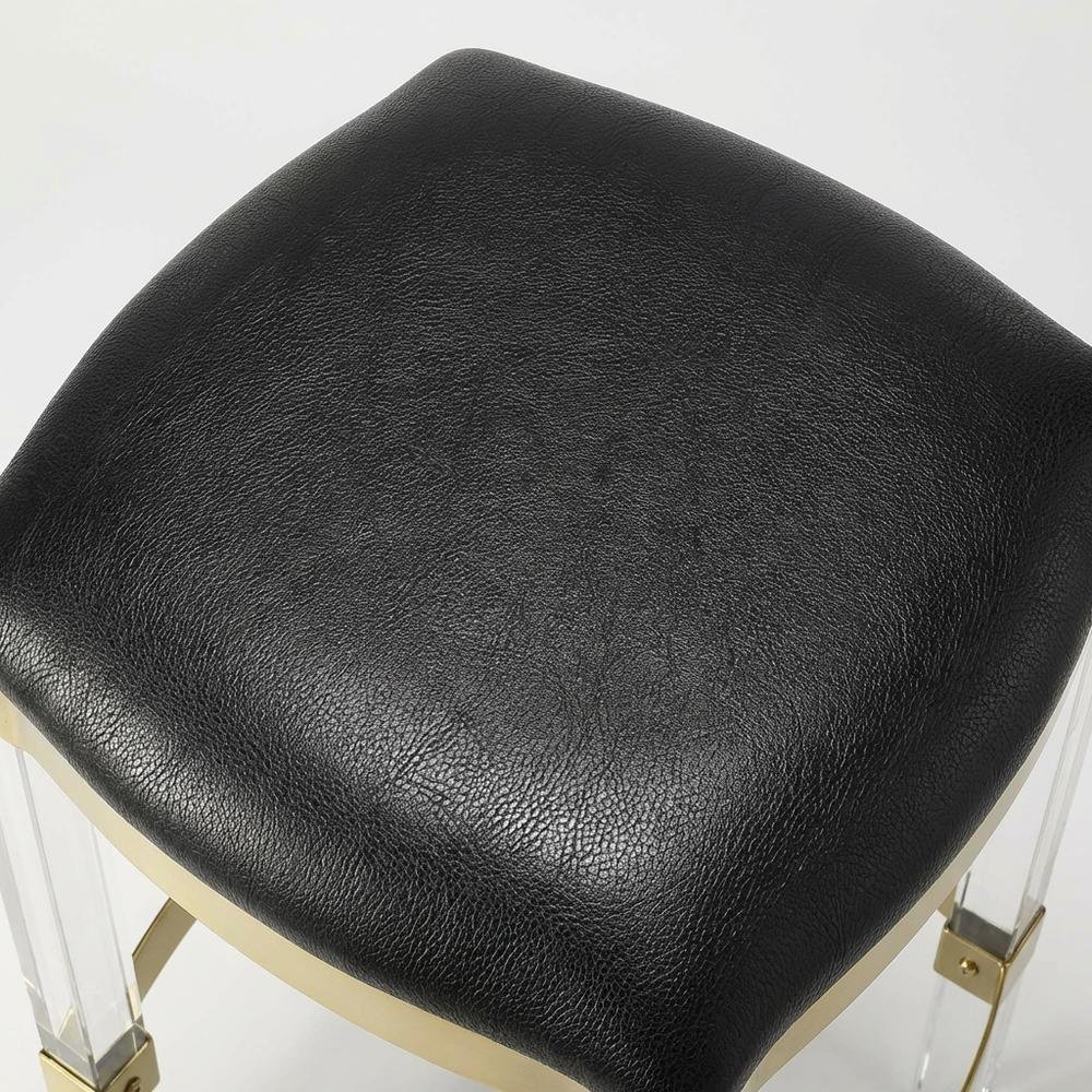 Leather Upholstered Counter Stool, Modern Contemporary Bar Kitchen Chair. Picture 6