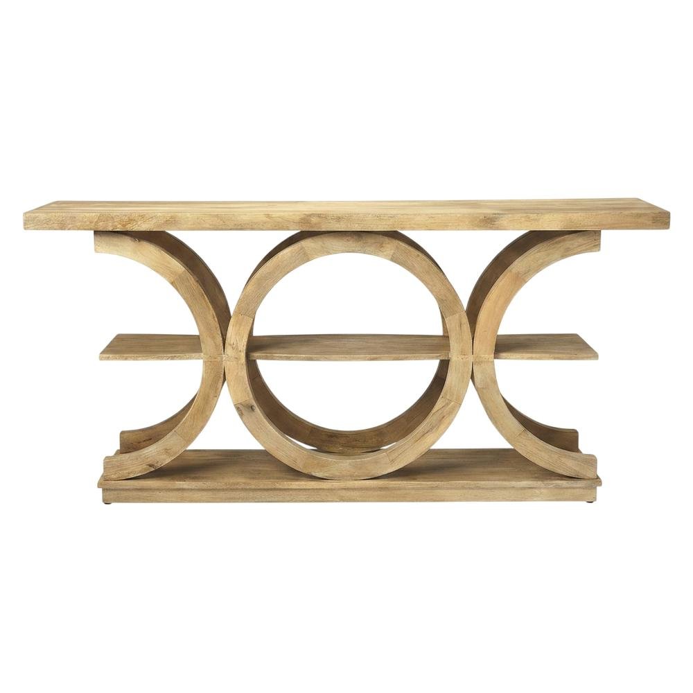 Three-Tiered Rustic Console Table, Modern Wood Accent Entryway Sofa Table. Picture 1