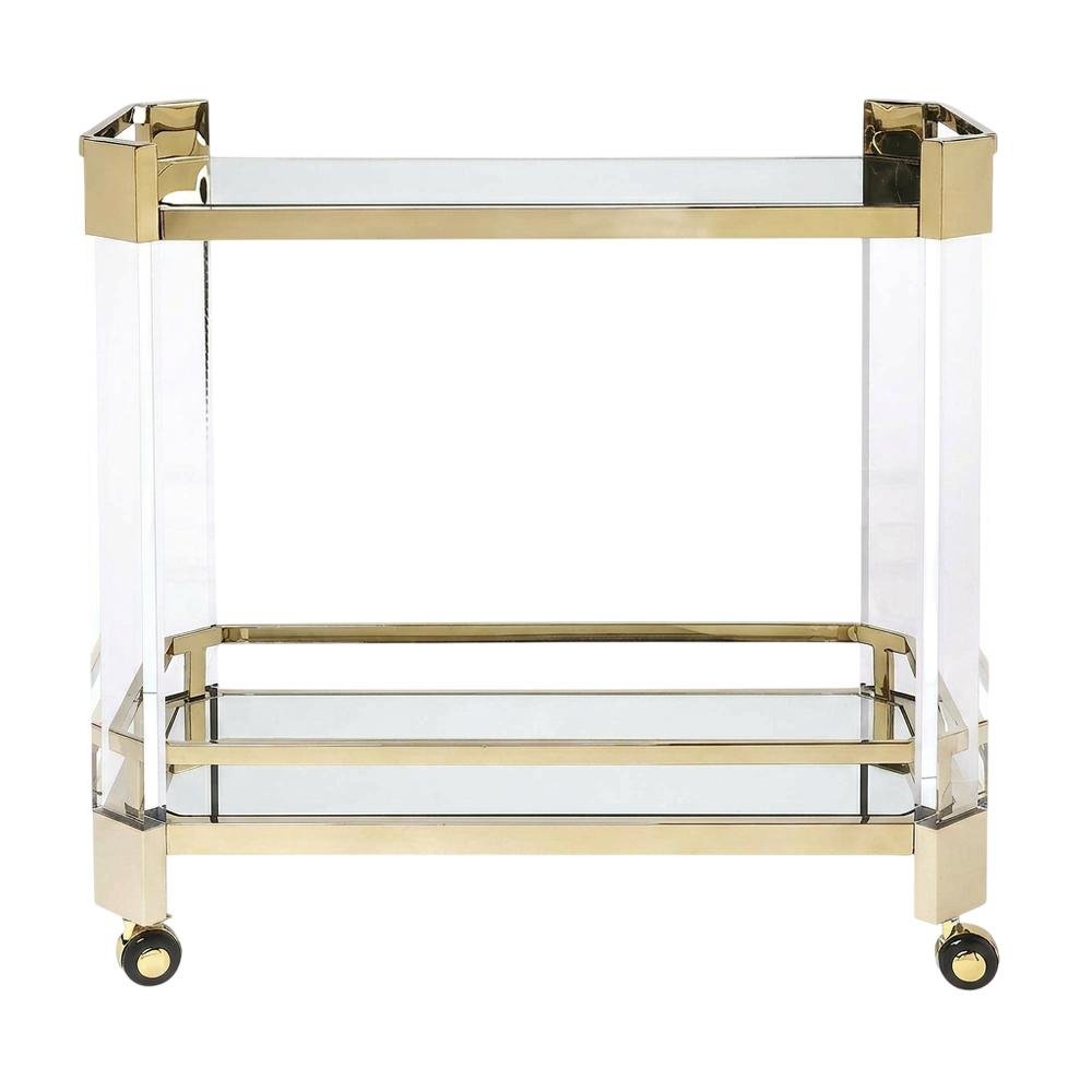 Modern Serving Cart with Storage, Contemporary Bar Cart for Kitchen Use. Picture 1