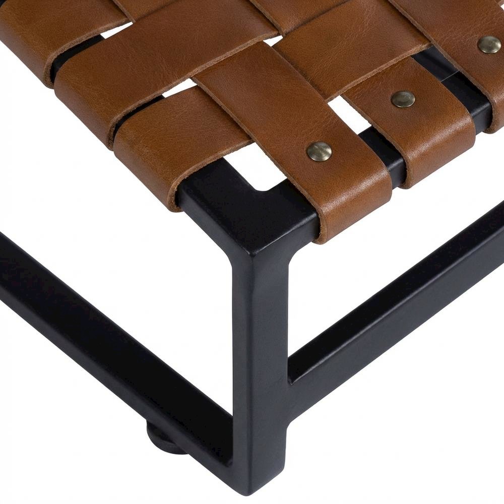 Industrial Leather Side Chair with Sled Base, Accent Chair for Dining Room. Picture 7