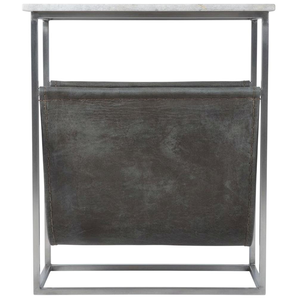 Modern Magazine Table with Marble Top, Metal Accent Side Table for Living Room. Picture 1