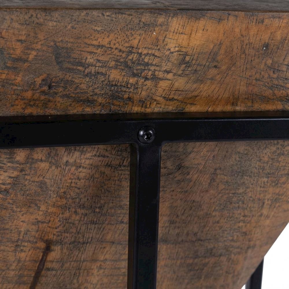 Triangular Wood Accent Table, Modern Contemporary Side Table for Living Room. Picture 7