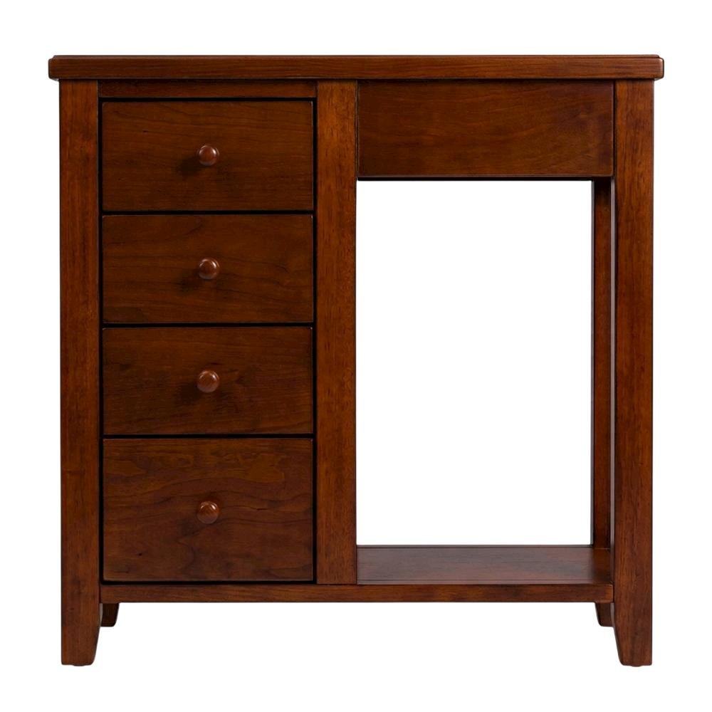 4-Drawer Chairside Chest with Storage, Transitional Side Table for Living Room. Picture 1