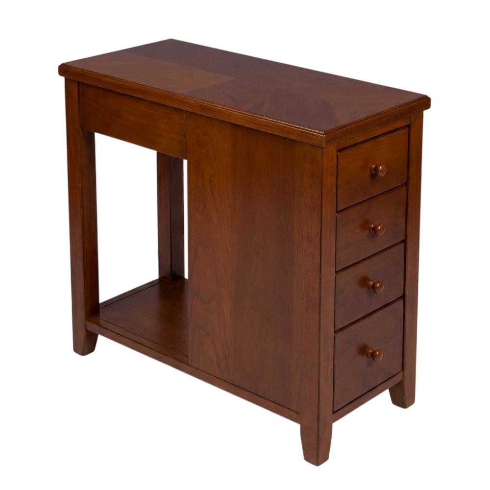 4-Drawer Chairside Chest with Storage, Transitional Side Table for Living Room. Picture 5
