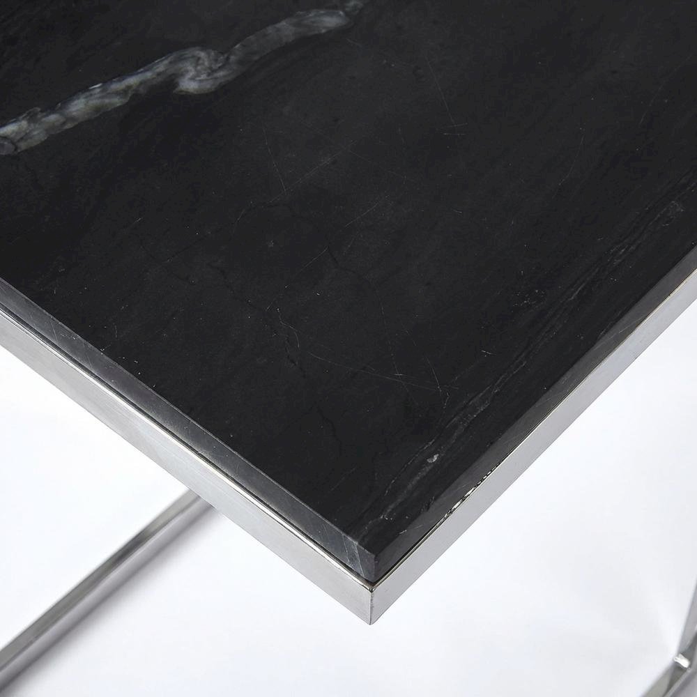 Square Metal End Table, Modern Contemporary Accent Side Table for Living Room. Picture 6