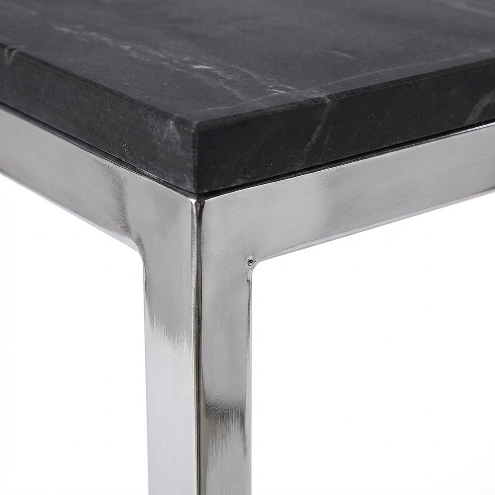 Square Metal End Table, Modern Contemporary Accent Side Table for Living Room. Picture 7