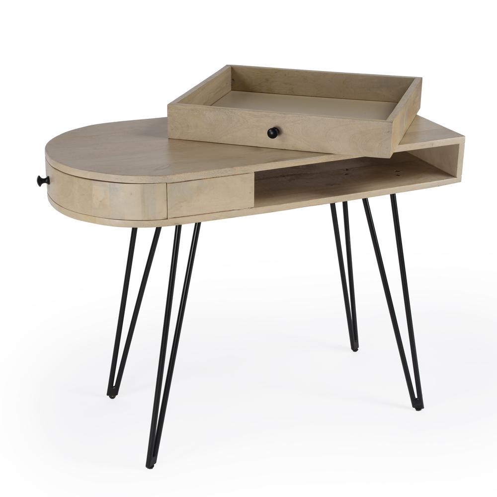 Sebastopol Reversible 2 Drawer Writing Desk, Natural. Picture 5