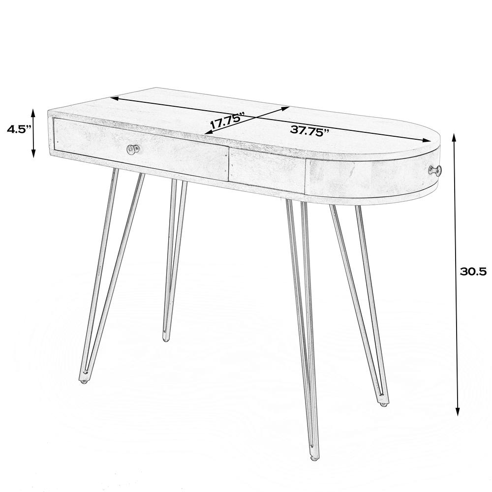 Sebastopol Reversible 2 Drawer Writing Desk, Natural. Picture 8