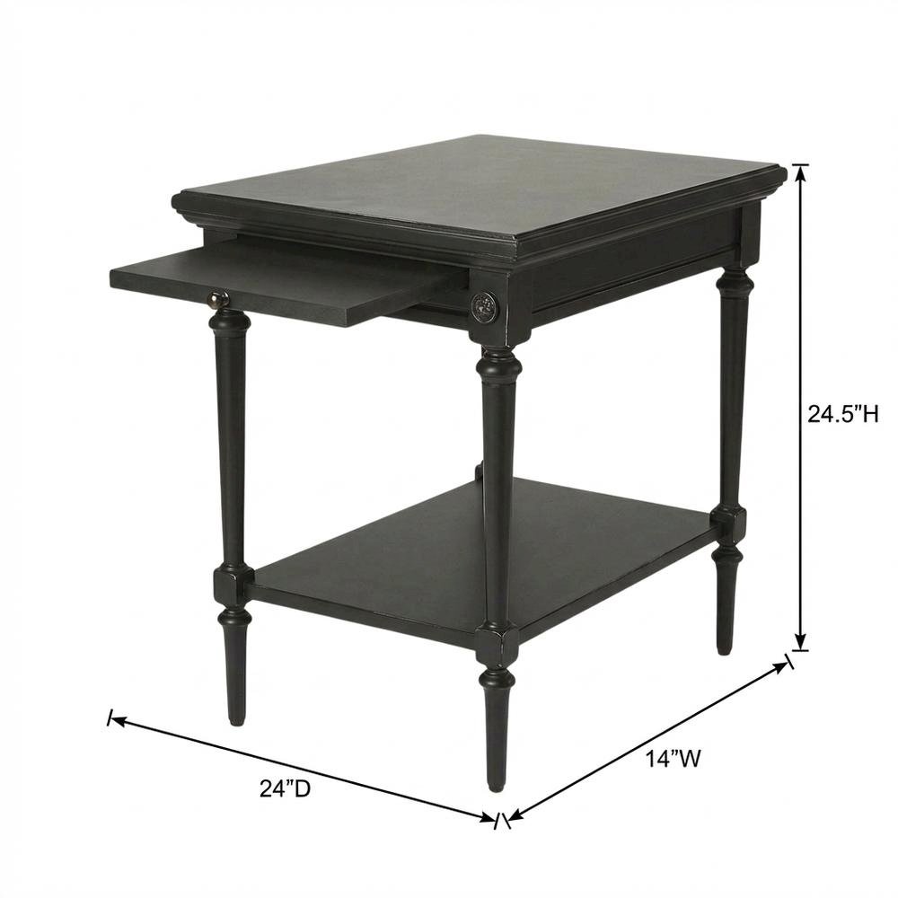 Rectangular End Table, Traditional Wood Accent Side Table for Living Room. Picture 4