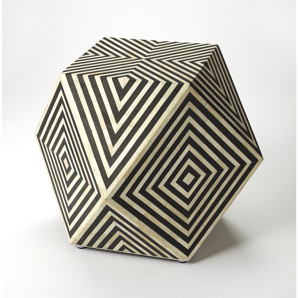 Zanzibar Bone Inlay Side Table, Multi-Color. Picture 1