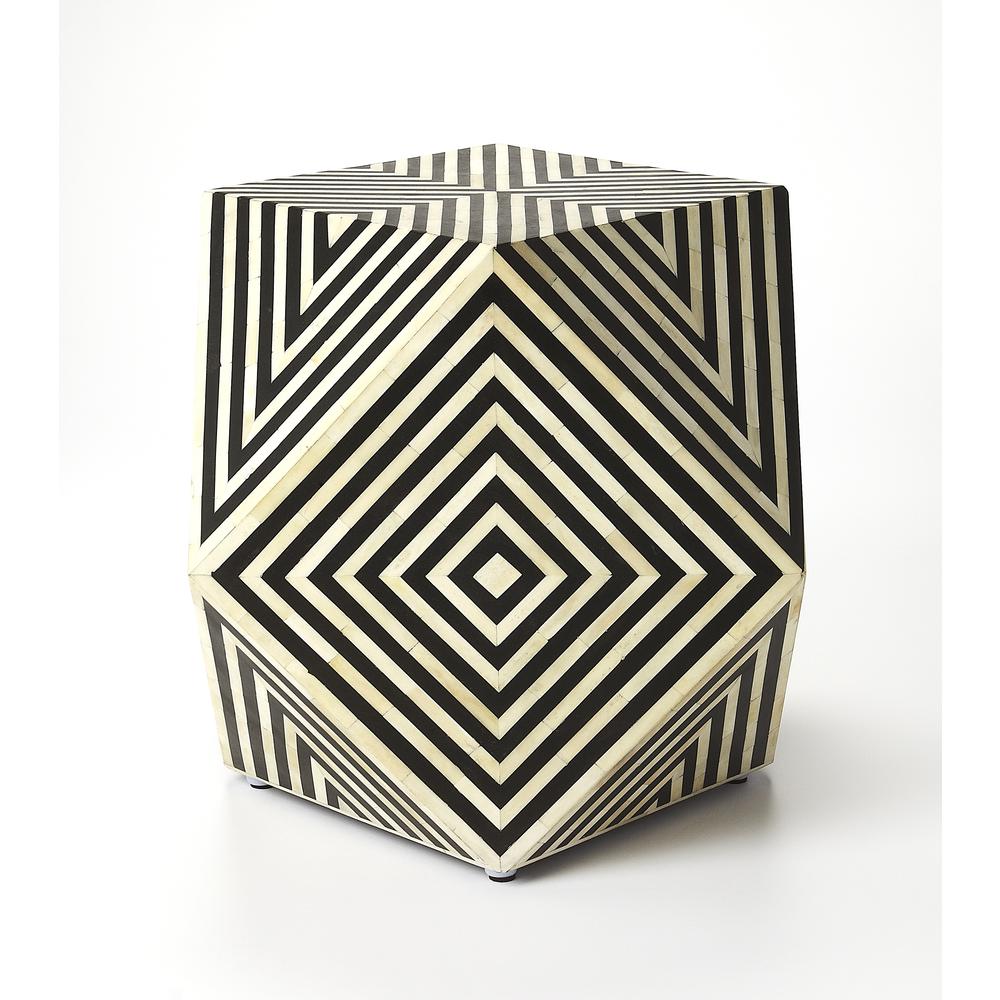 Zanzibar Bone Inlay Side Table, Multi-Color. Picture 3