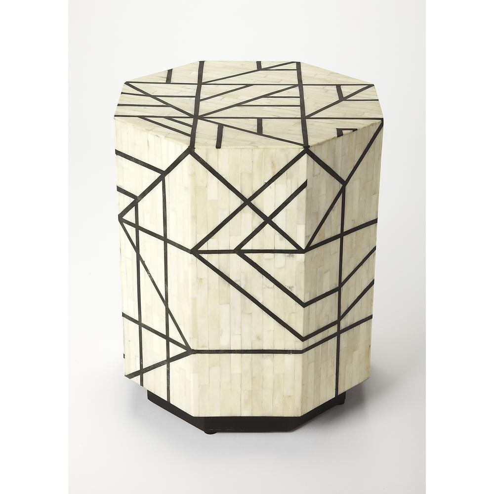 Greta Bone Inlay Side Table, Multi-Color. Picture 1