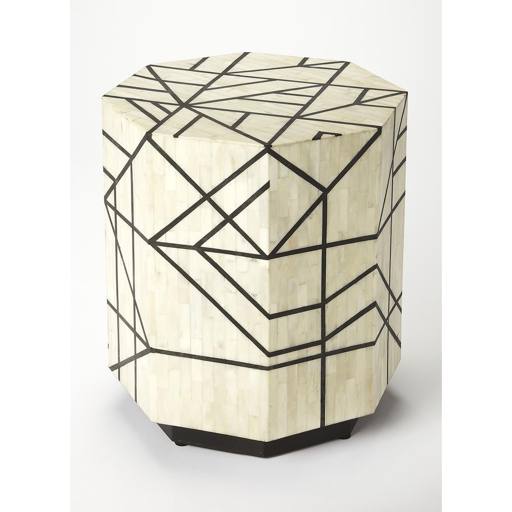 Greta Bone Inlay Side Table, Multi-Color. Picture 3