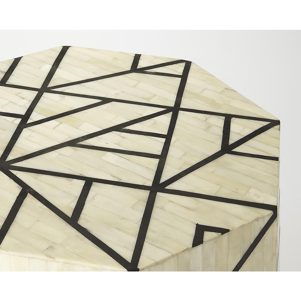 Greta Bone Inlay Side Table, Multi-Color. Picture 4