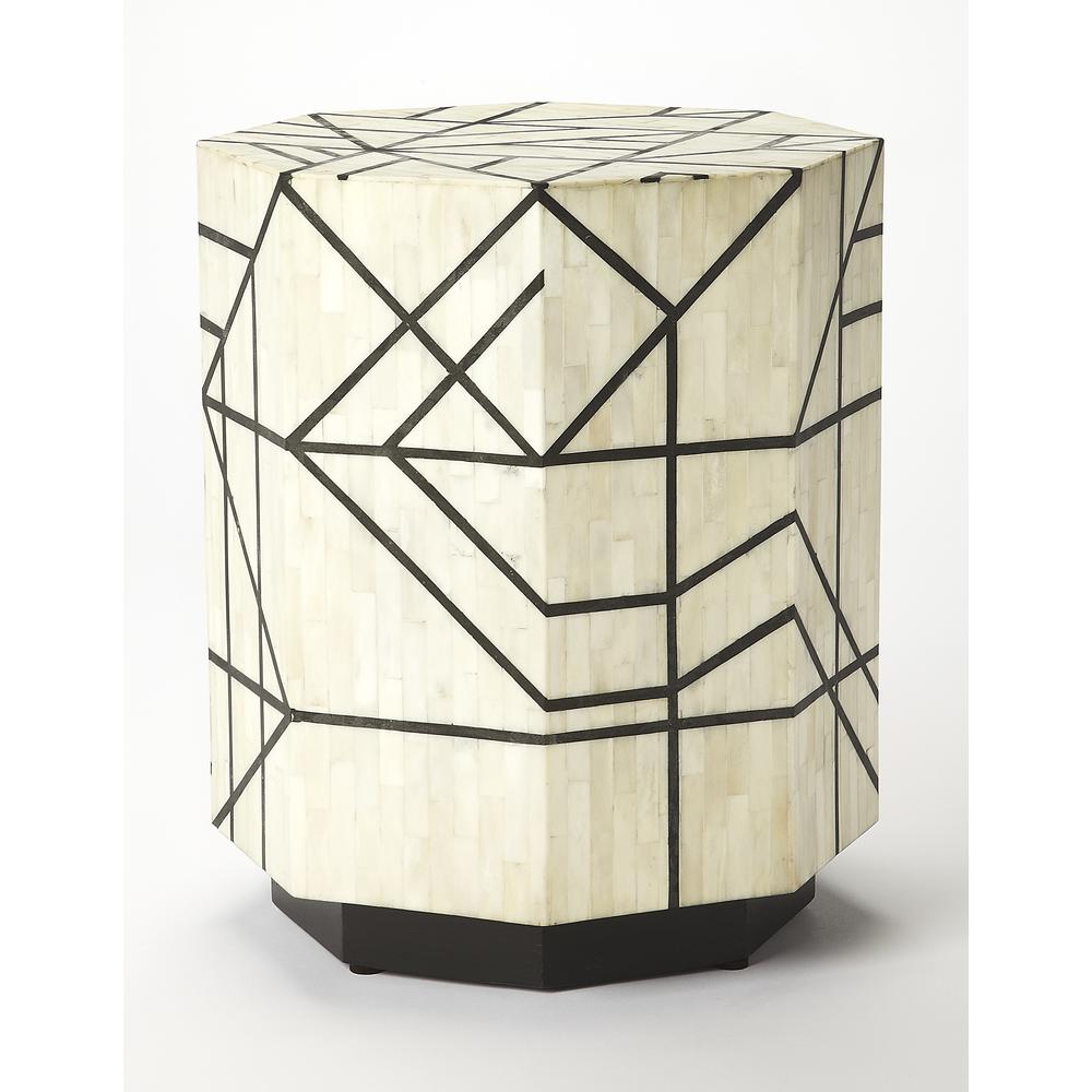 Greta Bone Inlay Side Table, Multi-Color. Picture 5