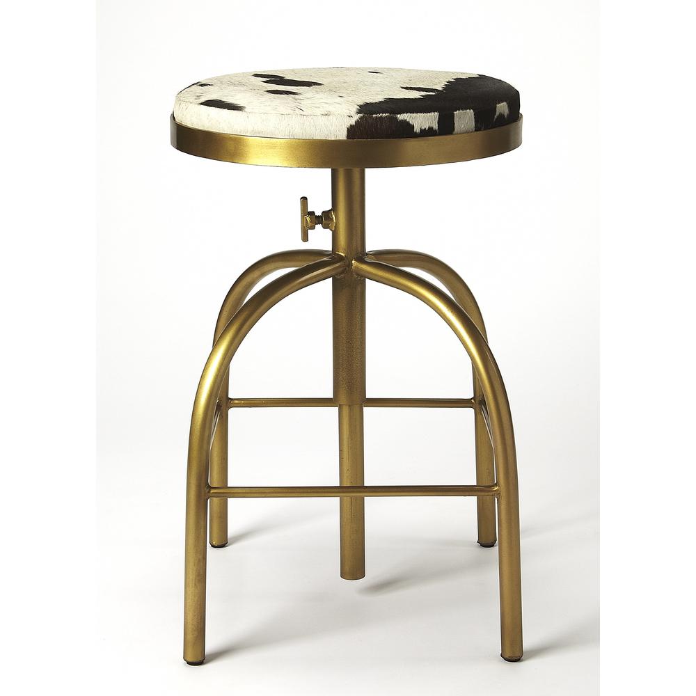 Grogan Hair-On-Hide 26" Counter stool, Multi-Color. Picture 3