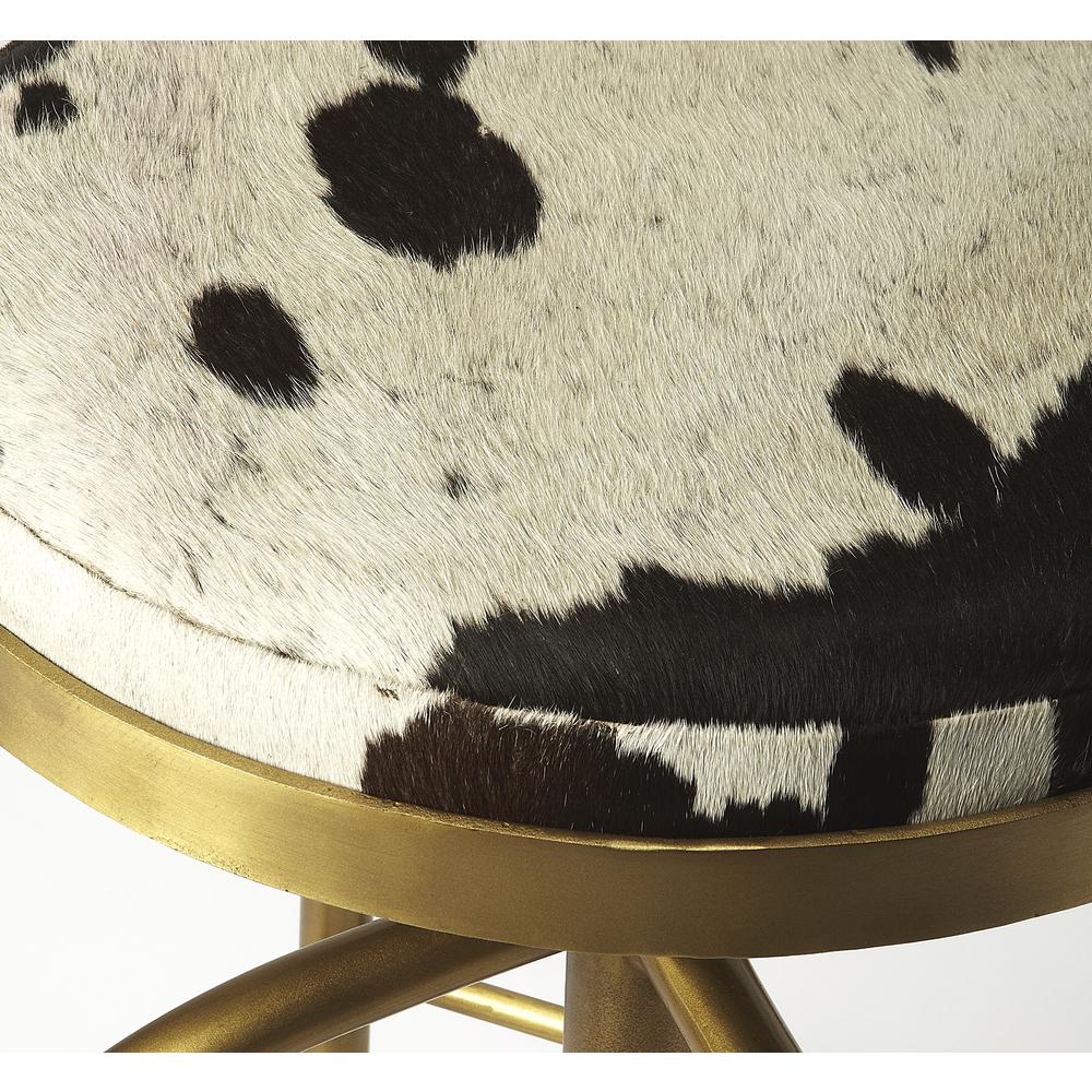 Grogan Hair-On-Hide 26" Counter stool, Multi-Color. Picture 5